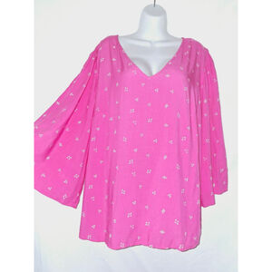 AVA & VIV Pink Size 1X Coquette Romantic pretty flowing loose fit blouse